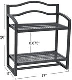 Household Essentials 2-Tier Metal Wall Mount Bathroom Storage Rack, Grey - Image 2