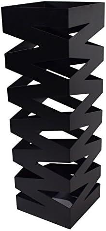 Mango Steam Metal Square Tall 20 Inch Umbrella Holder (Zig-Zag Black) - Image 2