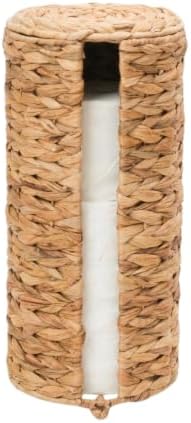 KOKODO Water Hyacinth Free Standing Toilet Paper Holder for Bathroom, Holds 3 Rolls of Toilet Tissue Storage with Removable Lid, Woven Wicker Toilet Roll Holder Stand with Easy Access Front Opening by KOKODOHOMEPROJECT