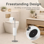 Toilet Paper Holder Stand Freestanding, Heavy Duty Bathroom Tissue Holder Brushed Nickel - Image 4