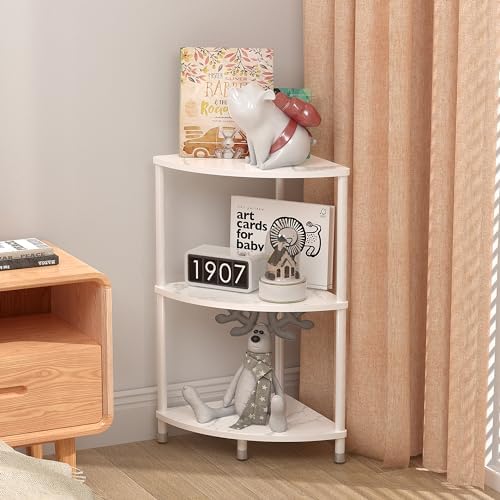 3 Tier Corner Shelf Stand for Bathroom, 23.2", Marble White - Image 4
