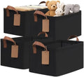 CHICVITA 4 Pack Fabric Storage Bins for Shelves, Metal Frame, 20L Black by CHICVITA