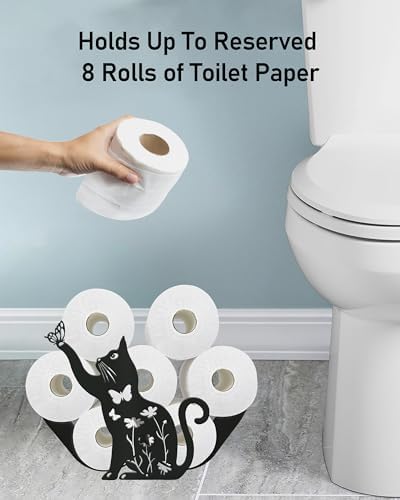 Cat Toilet Paper Holder Stand, Cute Decorative Toilet Paper Storage - Image 2