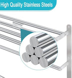 24 inch Towel Racks for Bathroom, VOTZAAQ Towel Shelf with Double Towel Bar, Stainless Steel Towel Storage for Lavatory Wall Mounted, 3-Tier Towel Hanger Towel Holder, Brushed Nickel - Image 2