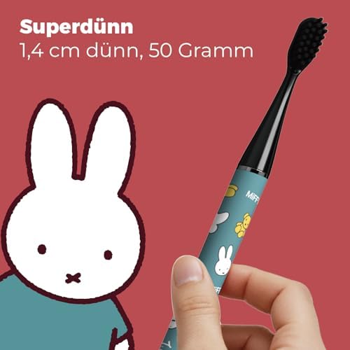 MIPOW Miffy BrushGo i4 Slim Electric Toothbrush Sonic Vibration Rechargeable Magnetic Travel Case & Ceramic Holder Dock 60Day Long Battery Soft Bristles 2Heads IPX7 Waterproof (Blue) - Image 3