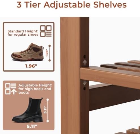 39.4" Shoe Rack Bench with Coat Rack 3-Tier, Entryway Storage Bench - Image 6