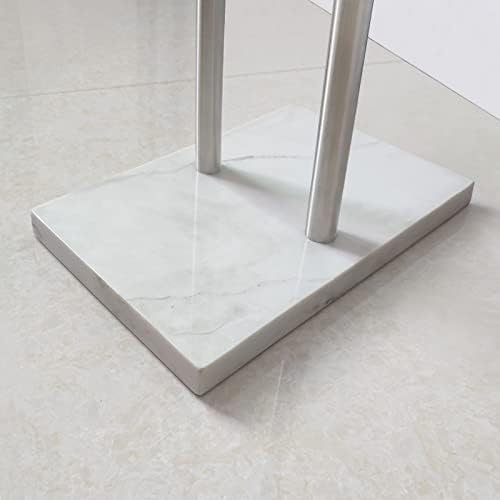 40 Inch Standing Towel Rack Double-T Shape Tall Bath Towel Sheet Holder with Marble Design Base for Bathroom Floor Next to Tub or Shower 2 Tier Towel Holder Stand Stainless Steel Brushed Nickel - Image 4