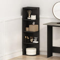 Furinno Reed Corner Shelf, 4-Tier Corner Bookshelf, Book Shelf, Corner Shelves, Storage Rack, for Organization and Storage, Home Office, Living Room, Blackwood by Furinno-FitsYourSpaceFitsYourBudget