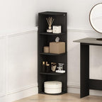 Furinno Reed Corner Shelf, 4-Tier Corner Bookshelf, Book Shelf, Corner Shelves, Storage Rack, for Organization and Storage, Home Office, Living Room, Blackwood by Furinno-FitsYourSpaceFitsYourBudget