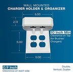 Electric Toothbrush Holder, Wall Mount, Compatible with Sonicare Holds 2 Chargers, Mounts on Double Duplex Outlet ONLY. (Charger/Brushes NOT Included), White-PS2C-DSDV - Image 2