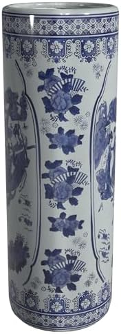 Red Lantern 24" Ladies Blue & White Porcelain Umbrella Stand - Image 6
