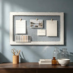 SOFE Chicken Wire White Framed Bulletin Boards, 18×29" Wood Grid Shelf by SOFE