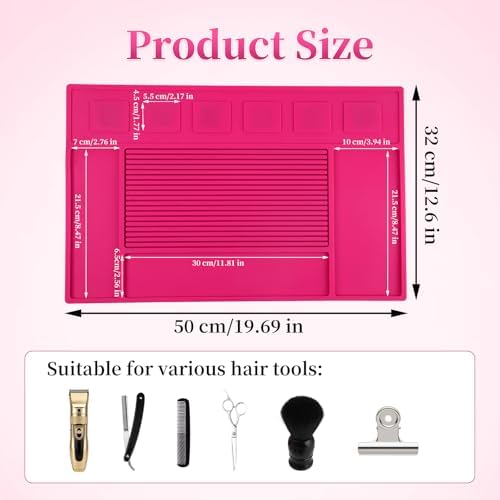 Magnetic Barber Mat for Clippers, Station Organizer with 6 Magnets - Image 2