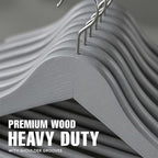 Utopia Home Wooden Hangers 30 Pack – Slim Suit Hangers Grey - Image 6