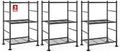 Sakugi 3-Pack Storage Shelves - 3-Tier Metal Wire Shelf Organizer, Slim Shelf Rack with Adjustable Feet for Laundry Room, Kitchen, Garage Organization, 18.2" x 12.3" x 30.4", Black by Sakugi