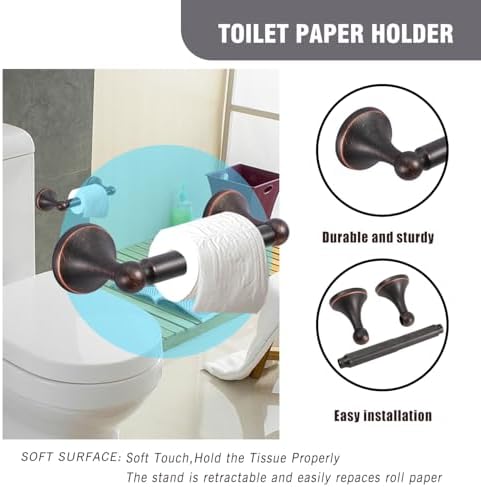 Classic Bathroom Hardware Accessory 4-piece Set,Oil-Rubbed Bronze - Image 4