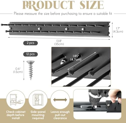 Blulu 2 Pcs 13.8'' Sliding Tie Rack Hangers for Closet, 25 Tie Each, Black - Image 2