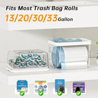 2-in-1 Trash Bag Holder Laundry & Dishwasher Pods Container,Garbage Bag Dispenser with Removable Lids,Kitchen Organizer and Under Sink Storage Box - Image 4