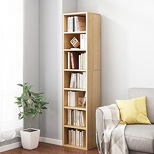 IOTXY Small Narrow Corner Bookcase - 59" Tall Gap Storage Cabinet, Oak by IOTXY