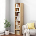 IOTXY Small Narrow Corner Bookcase - 59" Tall Gap Storage Cabinet, Oak by IOTXY