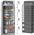 PAULONE Over the Door Organizer Heavy Duty – 96 Lbs Capacity 20 Pair Shoe Rack with Multi-Size Pockets Fits Tall Boots up to 11.8", Breathable Mesh, Metal Hooks – Also for Bags, Toys, Toiletries by Unknown