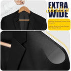Wooden Suit Hangers 10 Pack - Heavy Duty Wide Shoulder Hangers With Non Slip Pants Holder for Men, Women, Coats, Jackets (Natural) - Image 3