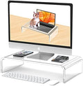 Acrylic Monitor Stand Riser Clear Laptop Stand Riser L16 xW7.5 xH4 by Beimu