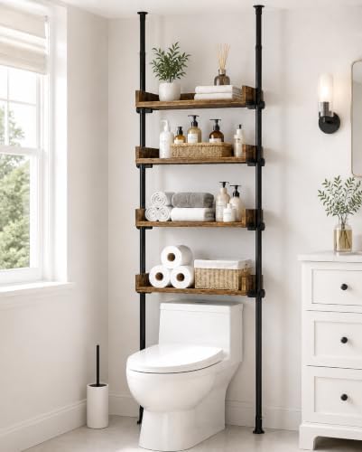 ALLZONE Tension Over The Toilet Storage Cabinet, No-Drill, Fits 92-116 in. by ALLZONE