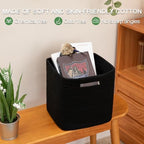 OIAHOMY Storage Cubes 11 Inch Storage Bins 3-Pack Square Baskets Black - Image 5