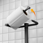 Freestanding Toilet Paper Holder Stand, Heavy Duty Matte Black Stainless Steel Toilet Paper Holder with Weighted Base, Rustproof & Tool-Free Installation for Modern Bathrooms - Image 4