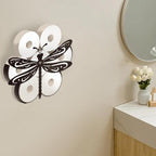 WADORN Funny Dragonfly Metal Toilet Paper Holder, Black Dragonfly Decorative Metal Toilet Paper Storage for Extra 8 Rolls Funny Freestanding Insect Wall Mounted Organizer for Restroom Bathroom Home - Image 6
