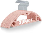 Velvet Hangers Felt Clothes Hangers 50 Pack Pink by IEOKE