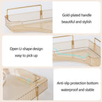 shuang qing 2-Tier Corner Bathroom Counter Organizer – Classic Storage Shelf for Makeup, Perfume & Toiletries, Space-Saving Countertop Tray Fits Bathroom, Dresser, Kitchen (Vintage Gold) - Image 3