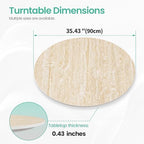 ZL ZELing 35.4" Lazy Susan Turntable – 360° Sinteredstone Silent Anti-Slip Turntable, Table Top Centerpiece for Kitchen, Pantry, Spice Rack, Refrigerator & Dining Table, Beige - Image 3