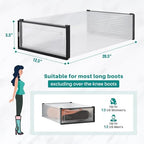 8-Piece Boot and Shoe Storage Box, Stackable Clear Plastic Shoe Box, Space-Saving Shoe Organizer for Boots, Sneakers, and High Heels, Black - Image 3