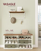 VASAGLE Shoe Bench, Storage Bench, 11.6 x 39.4 x 19.7 Inches - Image 2