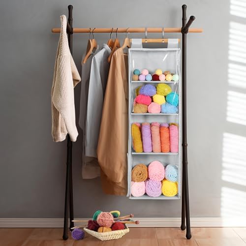 Univivi 4-Tier Hanging Yarn Storage Organizer, Grey - Image 6