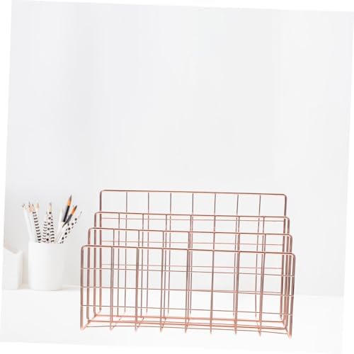 Desktop Mail Organizer File Sorter Iron Desk Paper Holder Rack - Image 4