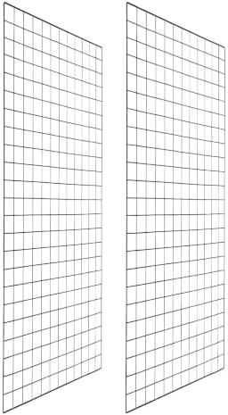 PATIKIL Wire Grid Panels Gridwall Panel 47" x 24" Black 2Pcs by PATIKIL