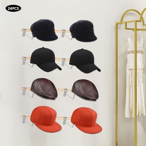24Pcs Multiple Hooks for Gridwall Hat Display, Wire Grid Wall Hat Hooks, Hat Holder for Retail Cloth Wardrobe - Image 3