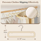 Velvet Felt Pants Hangers 60 Pack, with Cascading Hooks (Ivory) - Image 2