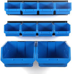 Wallmaster 10-Bin Wall Mounted Plastic Storage Bins Hanging Organizer Bins - Image 2