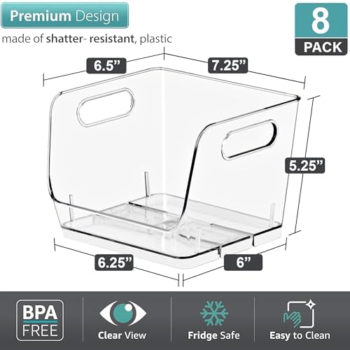 Sorbus Clear Pantry Organizer with Stackable Storage Bins, Open Front - Image 3