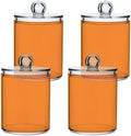 4 Pack Qtip Holder Dispenser with Lids,Orange Storage Containers,Bathroom Canisters Organizer for Cotton Ball,Cotton Swab,Cotton Round Pads,Floss 21214718 by Unknown