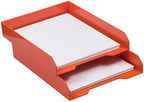 JAM PAPER Stackable Paper Trays - Orange - Desktop Document, Letter, & File Organizer Tray - 2/Pack - Image 3