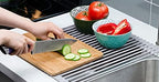 Surpahs 20.5 x 15.5 Inch Roll-Up Dish Drying Rack, Fits Across Sink Openings up to 19.5 Inches, Heavy-Duty Premium Silicone, Strong Support, Non-Slip, Heat-Resistant, Warm Gray - Image 6