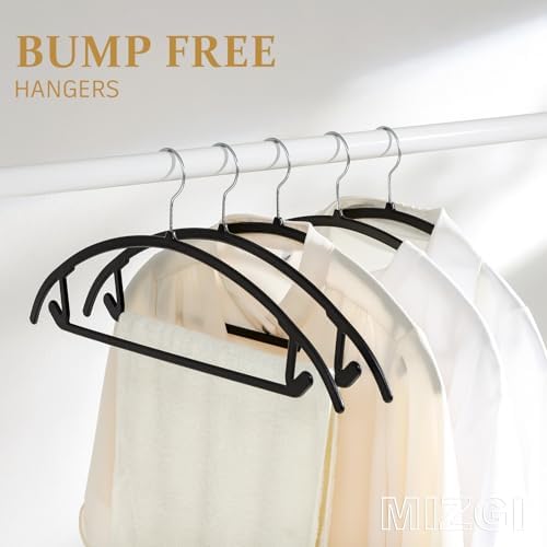 MIZGI Plastic Hangers 50 Pack, Patented Rounded Shoulder Sweater Hangers - Image 3