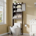 ZENY Over The Toilet Storage Cabinet, Bathroom Organizer with Adjustable Shelf and Double Doors, Freestanding Bathroom Space Saver Toilet Rack (Brown) by ZENY