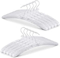 JS HANGER Padded Hanger for Sweaters - 17 Inch Extra Large Heavy Duty Satin Covered Coat Hangers No Shoulder Bump for Women Clothes, Sweaters, Dresses, Clothing, Weddings, Lingerie Pack of 10, White by JSHANGER
