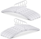 JS HANGER Padded Hanger for Sweaters - 17 Inch Extra Large Heavy Duty Satin Covered Coat Hangers No Shoulder Bump for Women Clothes, Sweaters, Dresses, Clothing, Weddings, Lingerie Pack of 10, White by JSHANGER